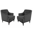 Ver imagem 1 de Kit 2 Poltronas Decorativa Clássica Capitonê Suede Preto - Ds Móveis