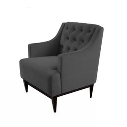 Kit 2 Poltronas Decorativa Clássica Capitonê Suede Preto - Ds Móveis - 4