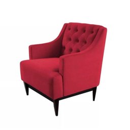 Kit 2 Poltronas Decorativa Clássica Capitonê Suede Vermelho - Ds Móveis - 4