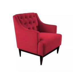 Kit 2 Poltronas Decorativa Clássica Capitonê Suede Vermelho - Ds Móveis - 2