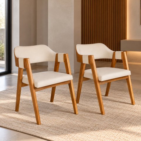 Kit 2 Lux em Linho Marfim Design Sofisticado Detalhes com Cordas Trabalho Manual