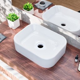 Cuba Pia para Banheiro Lavabo Apoio Sobrepor Arredondada - 5
