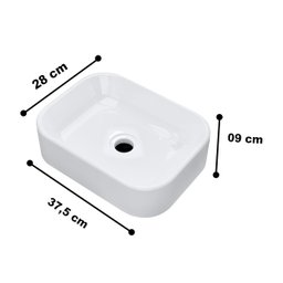 Cuba Pia para Banheiro Lavabo Apoio Sobrepor Arredondada - 2