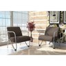 Kit 2 Poltronas Sabrina com Braço Cromado Aço Corino Marrom - Ds Móveis - 1