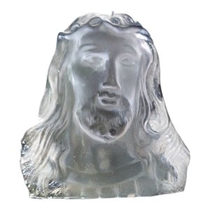 Enfeite Cristal Lasca Face de Jesus Cristo Luz Led Colorido