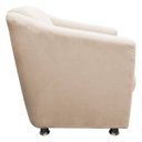 Ver imagem 3 de Poltrona Decorativa Tilla Pés Cromado Suede Bege - DS Móveis