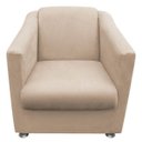 Ver imagem 2 de Poltrona Decorativa Tilla Pés Cromado Suede Bege - DS Móveis