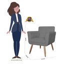 Ver imagem 5 de Poltrona Decorativa Isabella em Tressê Suede Cinza - DS Móveis