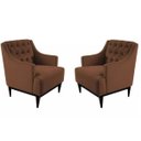 Ver imagem 1 de Kit 2 Poltronas Decorativa Clássica Capitonê Suede Marrom - Ds Móveis