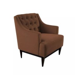 Kit 2 Poltronas Decorativa Clássica Capitonê Suede Marrom - Ds Móveis - 2