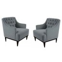 Ver imagem 1 de Kit 2 Poltronas Decorativa Clássica Capitonê Suede Cinza - Ds Móveis