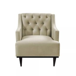 Kit 2 Poltronas Decorativa Clássica Capitonê Suede Bege - Ds Móveis - 3