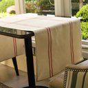 Ver imagem 2 de Trilho de Mesa Juliana - Algodão, Dupla Listra Vermelha, 50x120cm