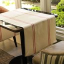 Ver imagem 1 de Trilho de Mesa Juliana - Algodão, Dupla Listra Vermelha, 50x120cm