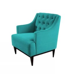 Kit 2 Poltronas Decorativa Clássica Capitonê Suede Azul Tiffany - Ds Móveis - 4