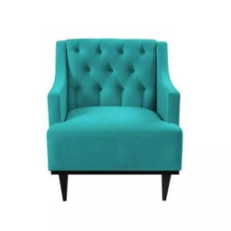 Kit 2 Poltronas Decorativa Clássica Capitonê Suede Azul Tiffany - Ds Móveis - 3