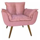 Ver imagem 2 de Kit 2 Poltronas Decorativa Opala Pés Palito Suede Rosa - Ds Móveis