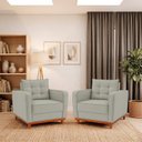 Ver imagem 1 de Kit 2 Poltronas Luxo Sala de Estar Bouclé Samuel
