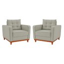 Ver imagem 2 de Kit 2 Poltronas Luxo Sala de Estar Bouclé Samuel