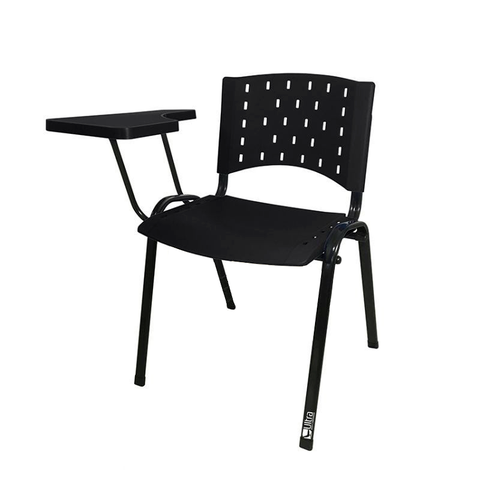 Cadeira Universitária Plástica Preta 10 Unidades Prancheta Plástica - Ultra Móveis