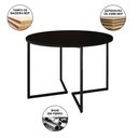 Ver imagem 3 de Mesa Jantar Industrial Redonda 110cm Preta Base V Ferro Preto com 4 Cadeiras Eames Branca Base Madei