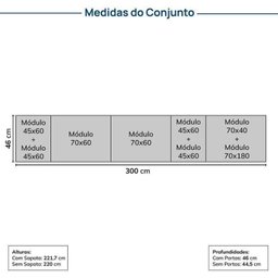 Guarda Roupa 8 Módulos 10 Portas 6 Gavetas Frame Cabecasa MadeiraMadeira   - 4