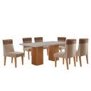 Ver imagem 2 de Mesa de Jantar Eloise 180cm Tampo Mdf Vidro com 6 Cadeiras Andes Moderna Mobília