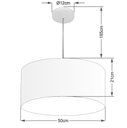 Ver imagem 2 de Lustre Pendente Cilíndrico Vivare Md-4052 Cúpula em Tecido 50x21cm - Bivolt - Rustico Cinza - Bivolt