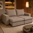 Ver imagem 1 de Sofa Cama Retratil 3 Lugares Milano Castor Design