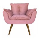 Ver imagem 2 de Poltrona Decorativa Opala Pés Palito Suede Rosa - Ds Móveis