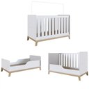 Ver imagem 3 de Berço 3 em 1 Certificado Inmetro e Cômoda 4 Gavetas Favo de Mel 030 Branco - Completa Móveis COMPLET