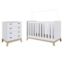 Ver imagem 1 de Berço 3 em 1 Certificado Inmetro e Cômoda 4 Gavetas Favo de Mel 030 Branco - Completa Móveis COMPLET