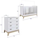 Ver imagem 6 de Berço 3 em 1 Certificado Inmetro e Cômoda 4 Gavetas Favo de Mel 030 Branco - Completa Móveis COMPLET