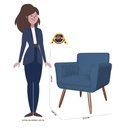 Ver imagem 5 de Poltrona Cadeira Isabella Decorativa Estofada Pés Palito Veludo Azul Marinho - Incasa Decor