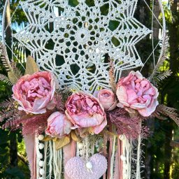 Mandala Crochê Rosa 90x47 - 3