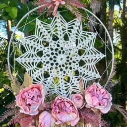 Mandala Crochê Rosa 90x47 - 4