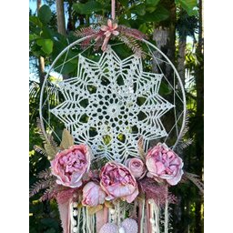 Mandala Crochê Rosa 90x47 - 5