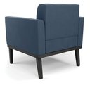 Ver imagem 5 de Poltrona Base de Madeira Fixa Preto Kit 2 Elisa Suede Azul Marinho D03 - D'Rossi