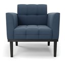 Ver imagem 3 de Poltrona Base de Madeira Fixa Preto Kit 2 Elisa Suede Azul Marinho D03 - D'Rossi