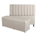 Ver imagem 1 de Kit de Quarto Roma Cabeceira de Cama Box e Calçadeira Baú King 195 Cm Suede Porcelana do Lar Mó