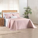 Ver imagem 1 de Kit Cobre Leito Colcha Marley Casal Dupla Face - Rosa