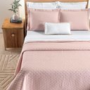 Ver imagem 5 de Kit Cobre Leito Colcha Marley Casal Dupla Face - Rosa