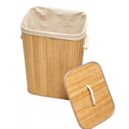 Cesto em Bambu com Tampa Retangular Organizador Decorativo - 3