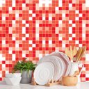 Ver imagem 1 de Papel de Parede Adesivo Pastilha Tons Vermelho e Laranja 12m