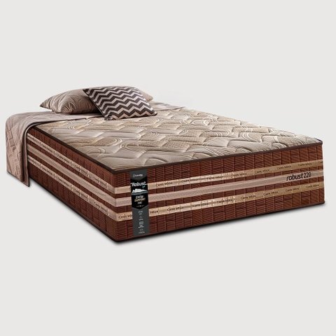 Colchão Solteiro com Espuma Látex 88x188x38 Robust Gel 220 Caramelo Cama Inbox