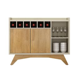 Balcão Buffet Aparador Adega Clara 1,20m Off White / Cinamomo Valdemóveis - 7 Balcão Buffet Aparador Adega Clara 1,20m Off White / Cinamomo Valdemóveis - 7