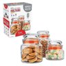 Euro Home- Conjunto de Potes de Vidro Multiuso 3 Peças Laranja- Vdr1129-Lr - 1