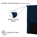 Ver imagem 4 de Cabeceira Casal 1,40m Barcelona Suede - Pallazio Azul Marinho