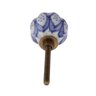 Puxador Decorativo de Cerâmica Branco Trabalhado Azul - 4