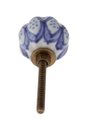 Ver imagem 4 de Puxador Decorativo de Cerâmica Branco Trabalhado Azul